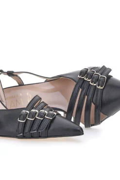 Schwarze Pumps mit Riemchen und Absatz PITTARELLO GLAM 3824 made in Italy