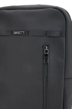 Schwarzer Rucksack mit vertikaler Vordertasche Biagiotti MOI LB25W-464/1/Z