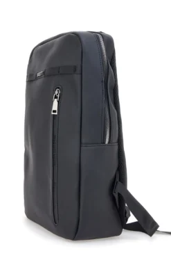 Schwarzer Rucksack mit vertikaler Vordertasche Biagiotti MOI LB25W-464/1/Z