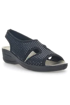 Schwarze Sandalen, hergestellt in Italien, mit Bio Up 1321-Lederfußbett