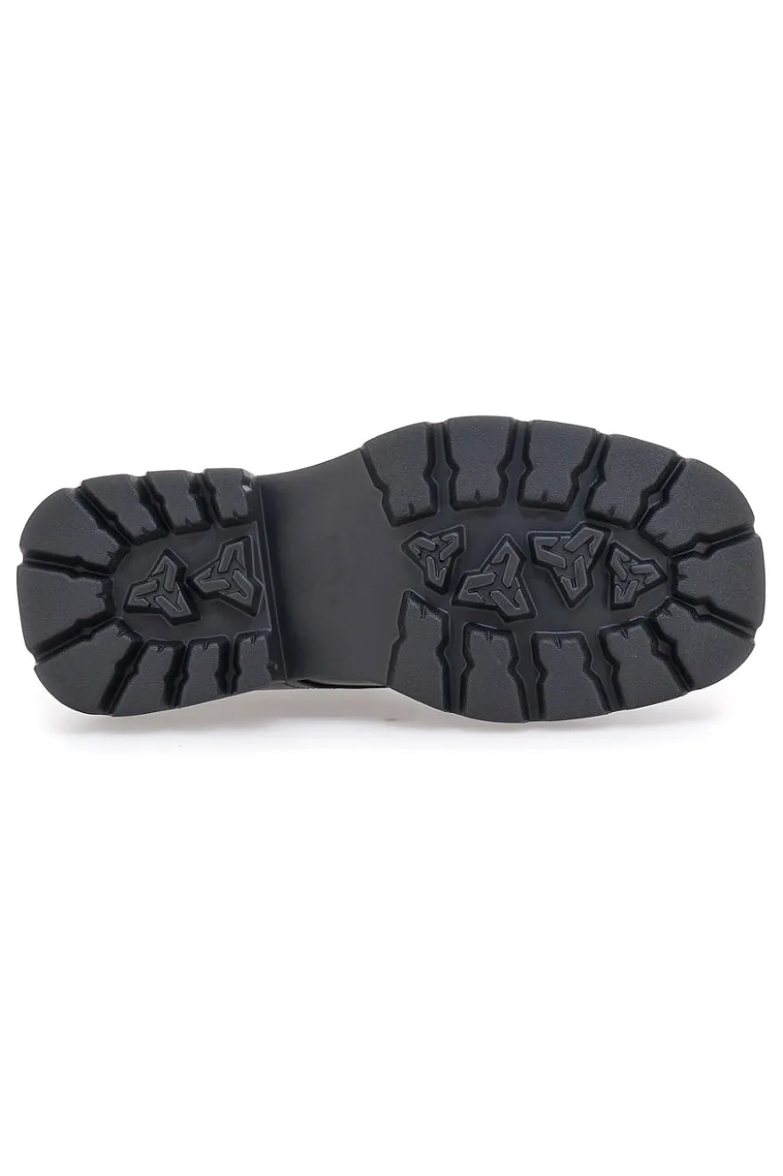 Schwarze Schnürschuhe mit Plateau Betty Flowers 127