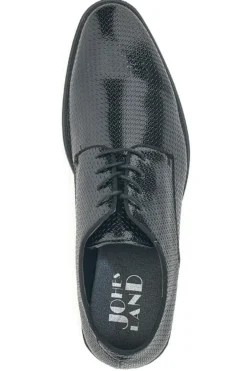 Schwarze Schnürschuhe mit Webmuster Johes Land 188506