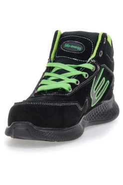 Schwarze Sicherheitsschuhe mit fluoreszierenden Einlagen S1P Blue Energy BS195 S1PS SR