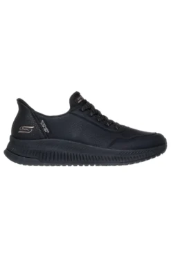 Schwarze Slip-In-Sneaker mit Memory Foam Skechers BOBS SQUAD 4 KEY LOOK