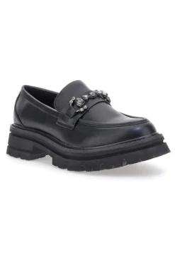 Schwarze Slipper mit Tanksohle und Vorderklammer ME & ME 1222
