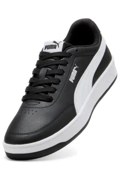 Schwarze Sneaker mit weißem Profil Court Classic Clean Puma