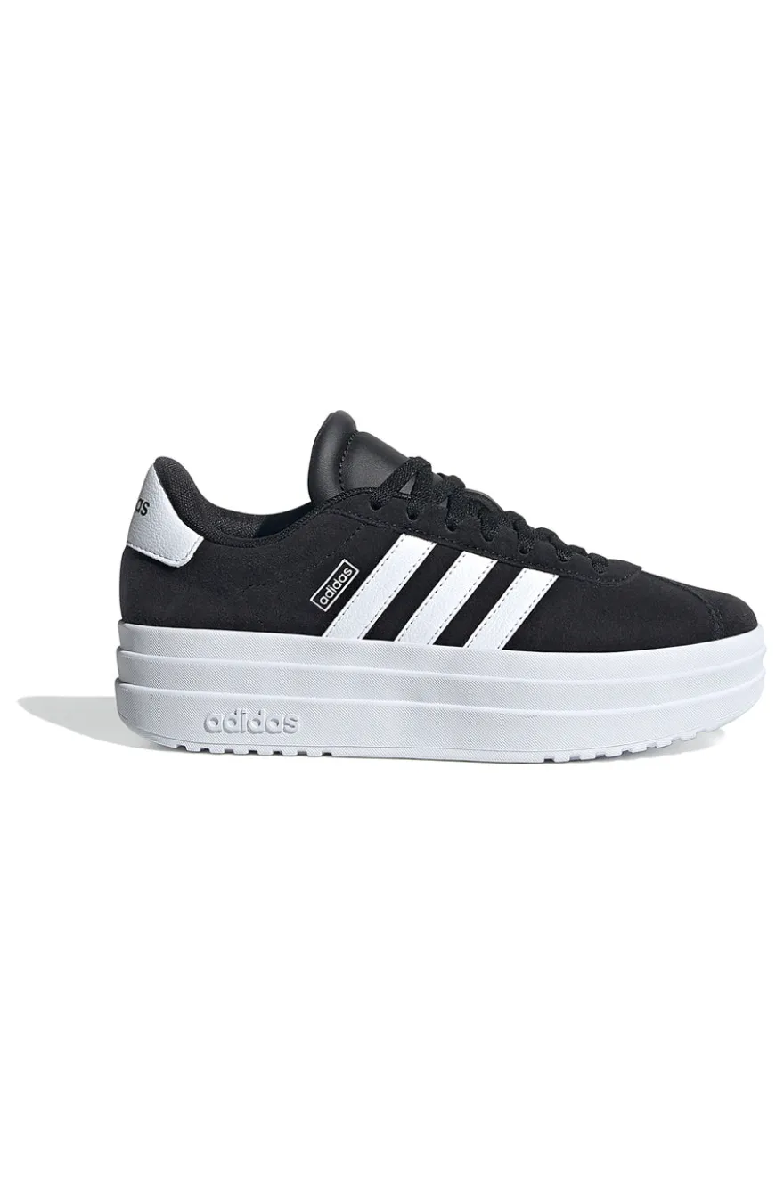 Schwarze Sneakers mit Plateausohle Adidas VL COURT BOLD J