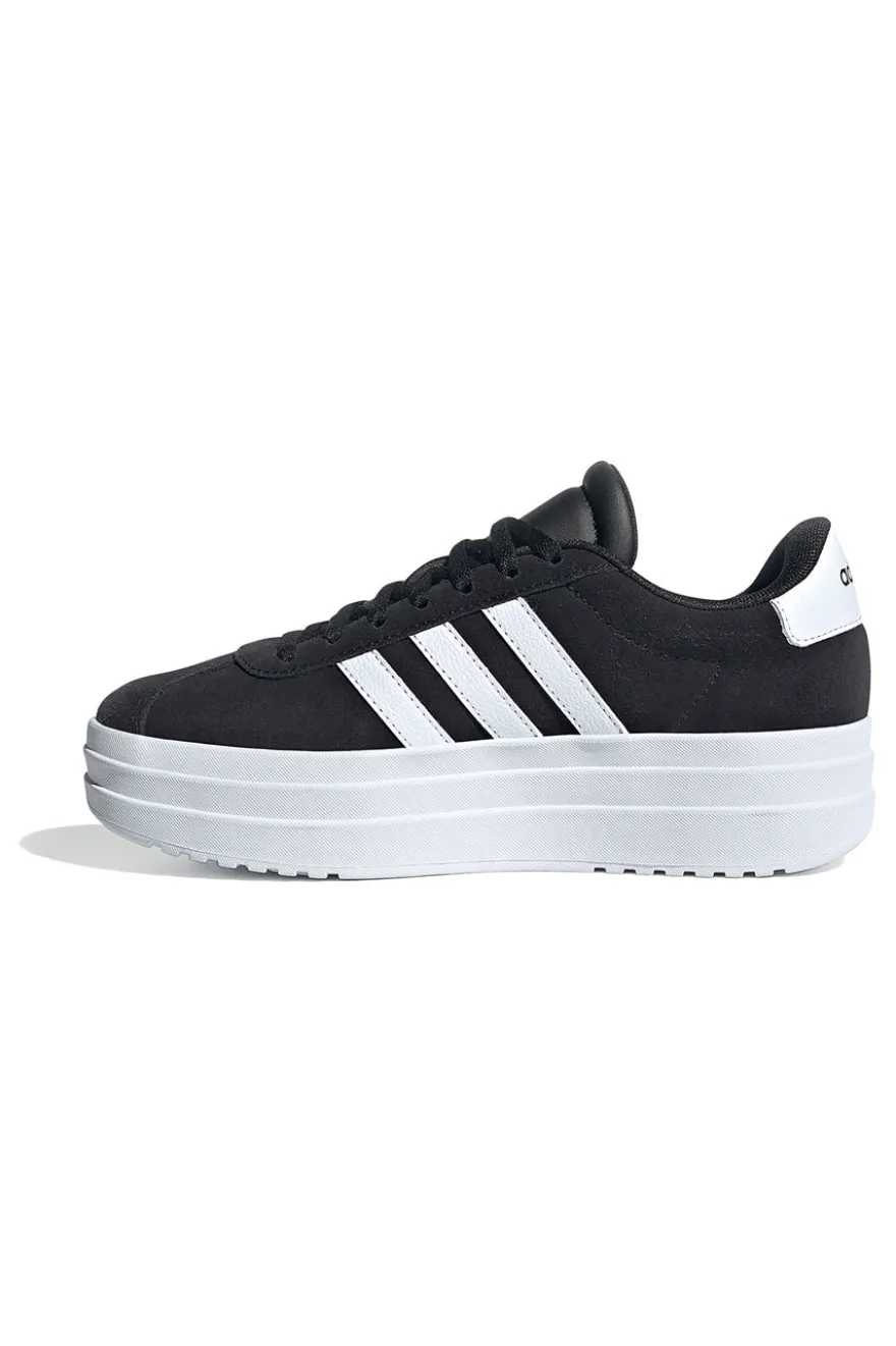 Schwarze Sneakers mit Plateausohle Adidas VL COURT BOLD J