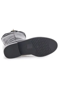 Schwarze Stiefel aus echtem Leder mit goldener Schnalle Pittarello Class RF24L37M