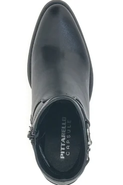 Schwarze Stiefeletten mit Absatz und Gürtel-Detail Pittarello Capsule BT24186003