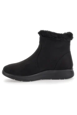 Schwarze Stiefeletten mit schwarzem Fell und Reißverschluss CAFE' COST 41950