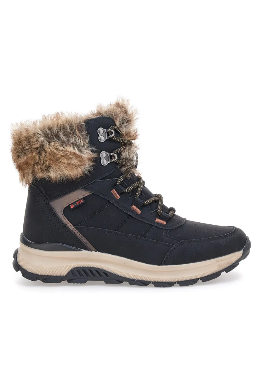 Schwarze Stiefeletten mit warmer Innenausstattung und rutschfester Sohle Relife 24802B08R