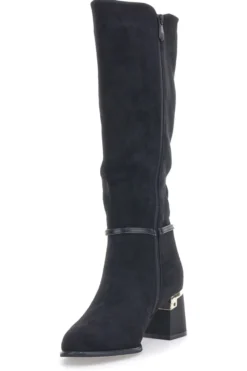 Schwarze Stiefel mit Absatz The First 393
