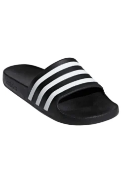 Schwarz-weiße Adidas Adilette Aqua Hausschuhe