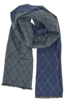 Sciarpa Blu e Grigia Double Face Gianmarco Venturi 61027
