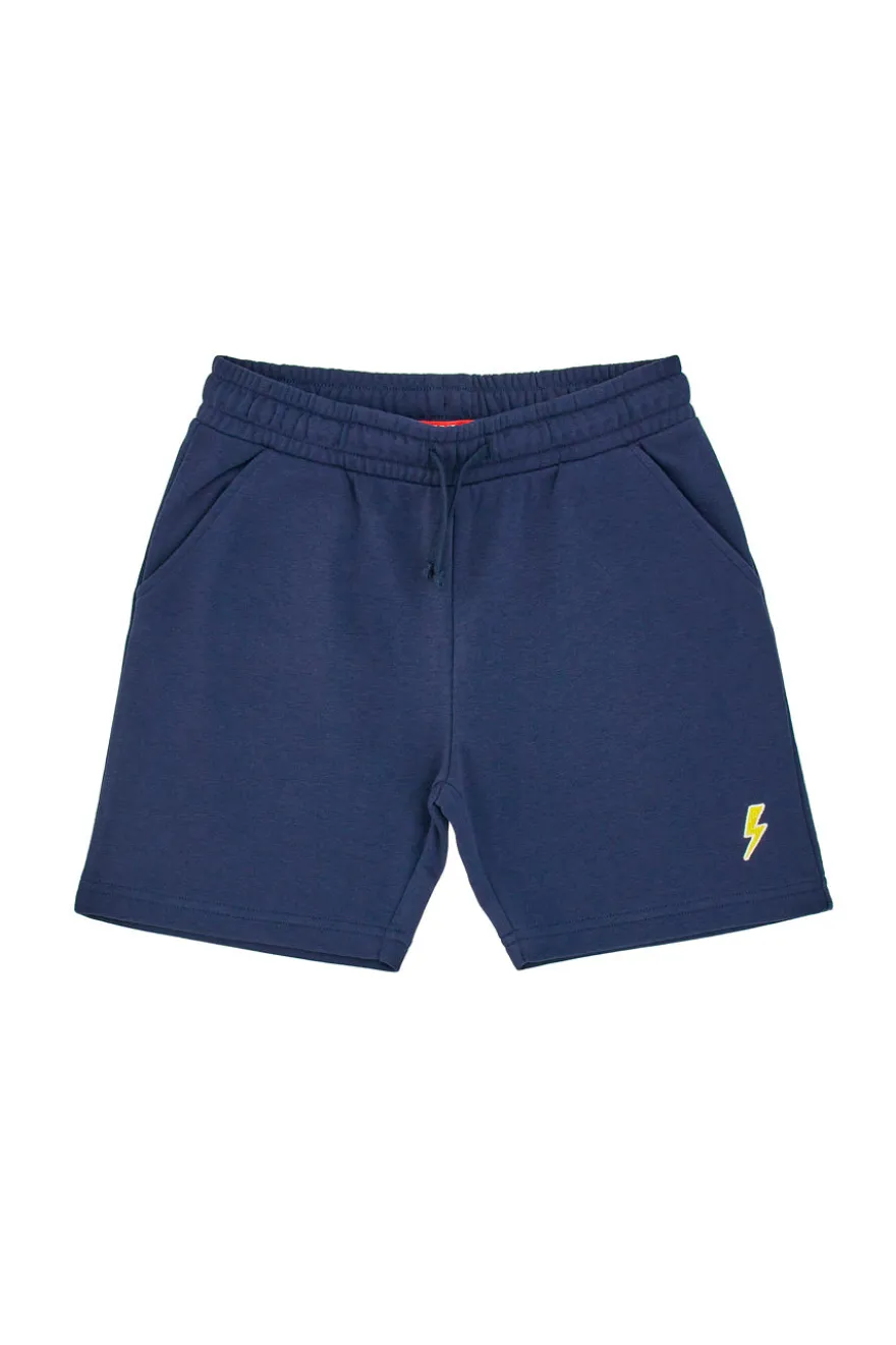 Shorts Tuta Blu Scuro con Logo Ricamato Pitt Kids PT-B-SP-05023