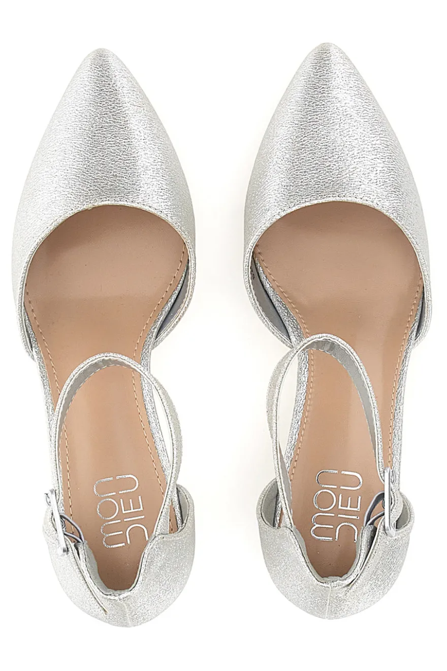 Silberne Pumps mit mittlerem Absatz Mon dieu 8257482839