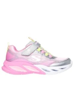 Silber-rosa Sneakers mit Lichtern und glitzerndem Obermaterial Skechers Cosmic Glow