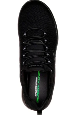 Skechers Dynamight Herren-Sneaker zum Hineinschlüpfen aus Mesh, schwarz, mit Memory-Schaum-Einlegesohlen