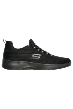 Skechers Dynamight Herren-Sneaker zum Hineinschlüpfen aus Mesh, schwarz, mit Memory-Schaum-Einlegesohlen