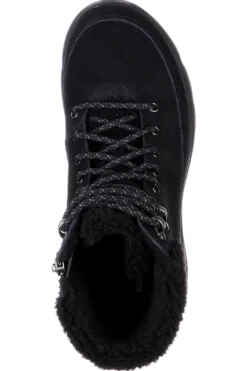 Skechers – Glacial Ultra Woodlands – Schwarze Wildleder-Stiefeletten mit Sherpa-Futter