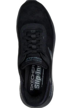 Skechers GO WALK FLEX SMOOTH MOTION – flexible schwarze Slip-On-Sneaker