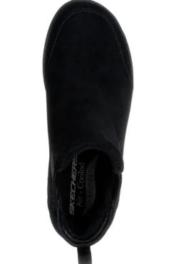 Skechers Laguna Harvest Moons Chelsea Boots aus schwarzem Leder mit Arch Fit Innensohle