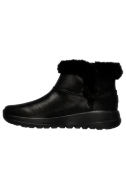 Skechers – On-the-GO – Joy Endeavor – Schwarze Stiefeletten mit Kunstpelzbesatz