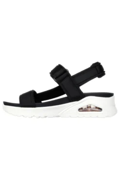 Skechers Uno – Summer Stand2 Vegane schwarze Sandalen mit Klettverschluss
