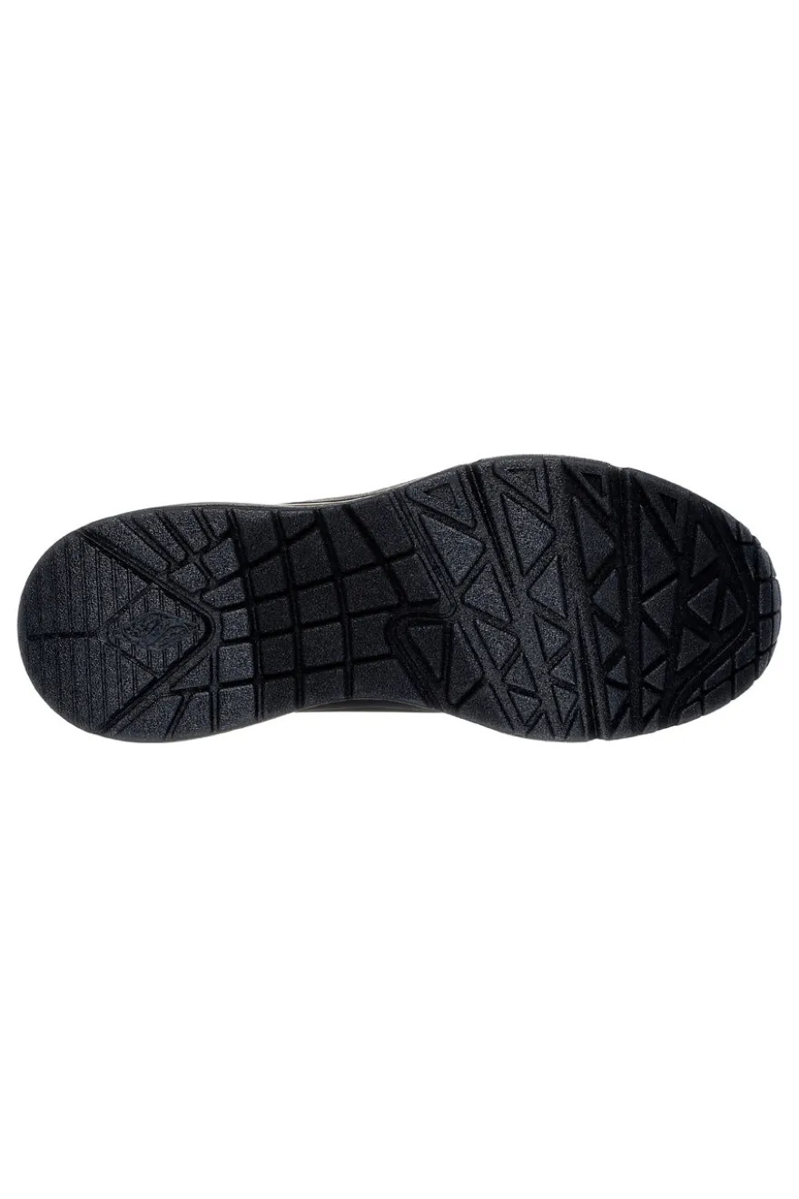 Skechers – Uno Wedge Hi Steps – Schwarze Keilsneaker mit goldenen Details