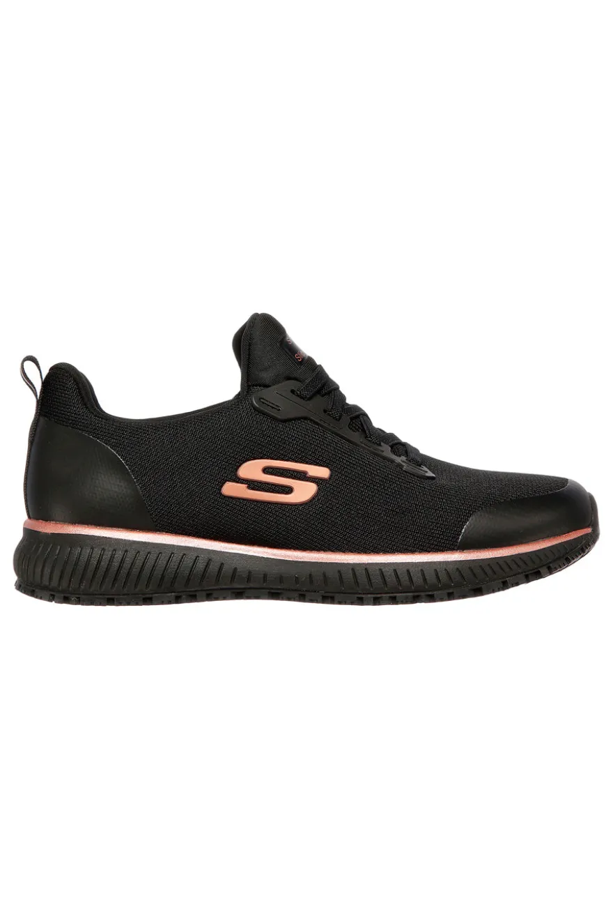 Skechers Work: Squad SR Arbeitsschuhe in Schwarz und Pink