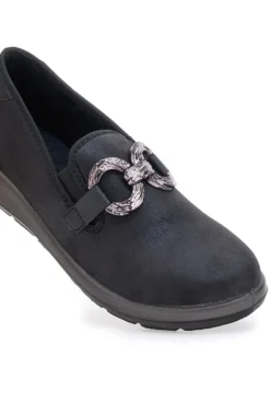 Slip on nere con accessorio decorativo Inblu 67 WG
