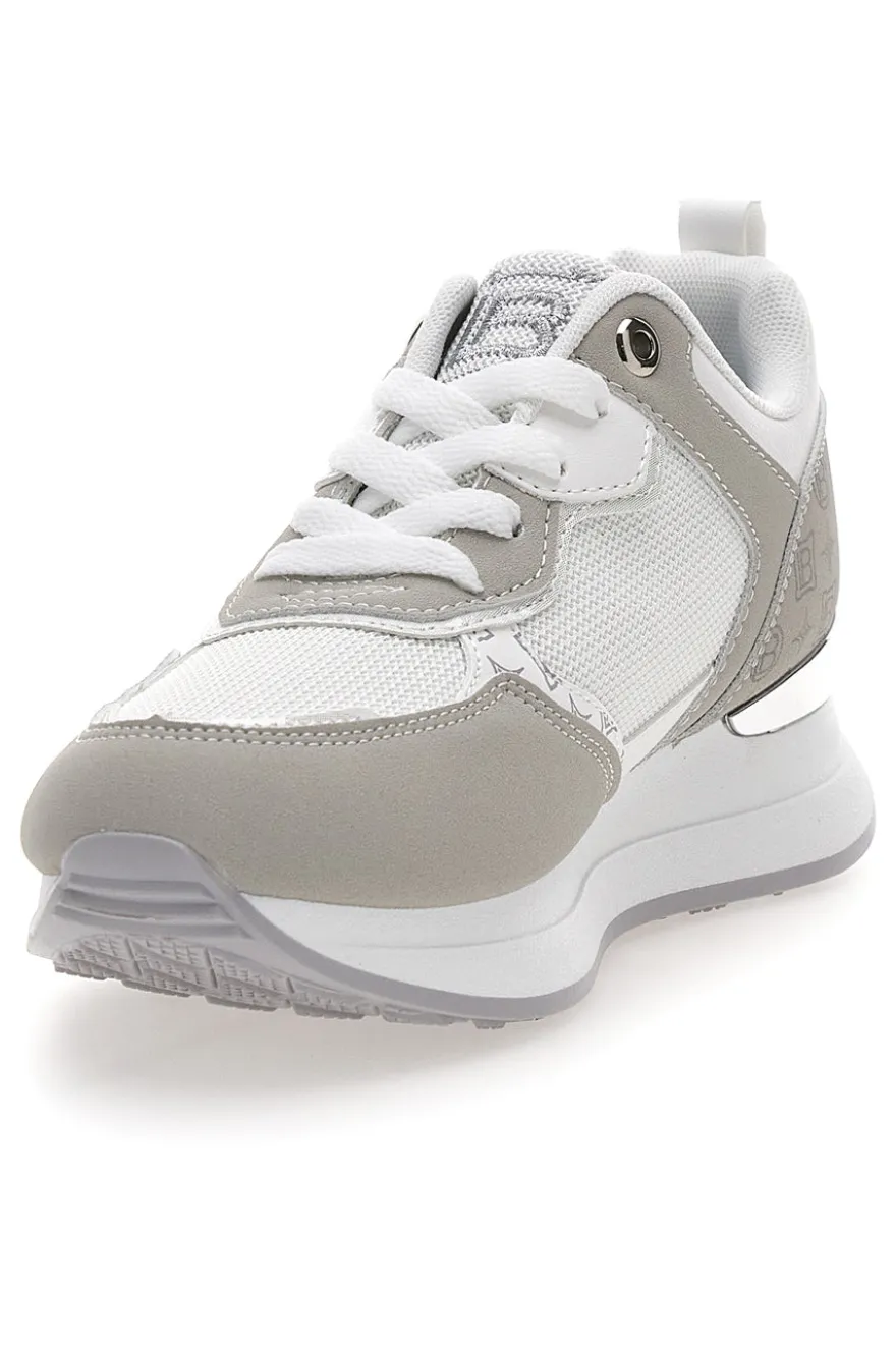 Sneaker bianca e grigia con inserti argento Laura Biagiotti 9623