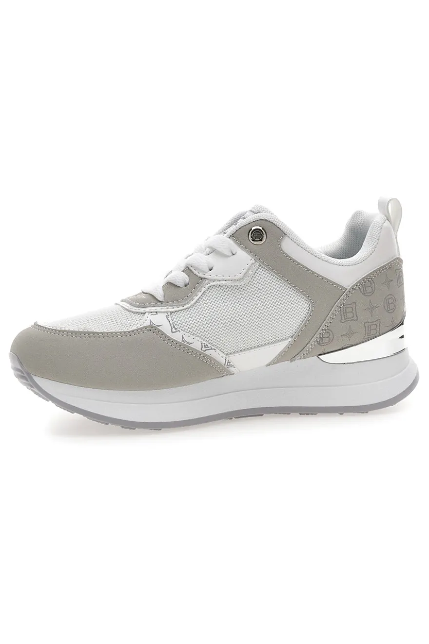 Sneaker bianca e grigia con inserti argento Laura Biagiotti 9623