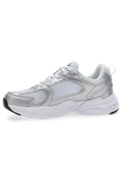 Sneaker da ragazza bianche e argento con inserti metallizzati Diadora Alley Metal GS