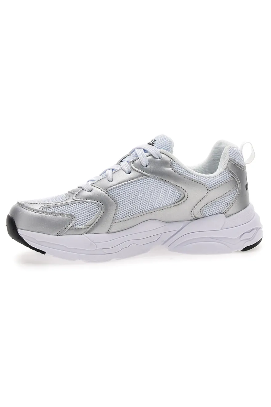 Sneaker da ragazza bianche e argento con inserti metallizzati Diadora Alley Metal GS