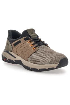 Sneaker da uomo beige e verde con inserti tecnici Relife 68882672301E