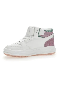 Sneakers alta Grazie 3150 Bianca Verde Rosa