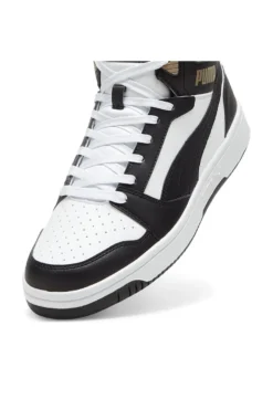 Sneakers Alte Bianche con dettagli neri e biege Puma Rebound V6 Mid 39232622