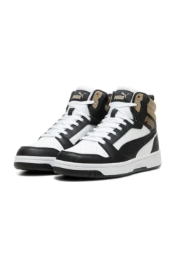 Sneakers Alte Bianche con dettagli neri e biege Puma Rebound V6 Mid 39232622