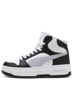 Sneakers alte bianche e nere suola flatform Rebound Femme Mid Puma