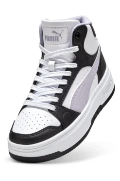 Sneakers alte bianche e nere suola flatform Rebound Femme Mid Puma
