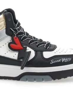 Sneakers Alte Bianche e Nere Sweet Years 8580