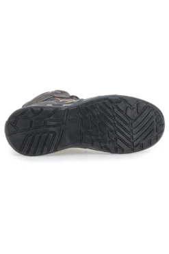Sneakers antinfortunistiche mid grigie S1P in pelle Black shoot YL-5068H-1