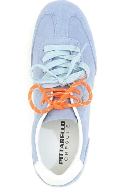 Sneakers azzurre in vera pelle con doppi lacci Pittarello Capsule BT251278010