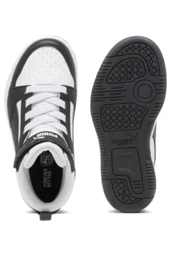 Sneakers bambino bianche e nere mid Puma Rebound V6 Mid AC+ PS