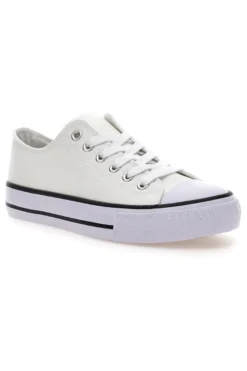 Sneakers basse bianche in tela suola platform Original Marines 4814