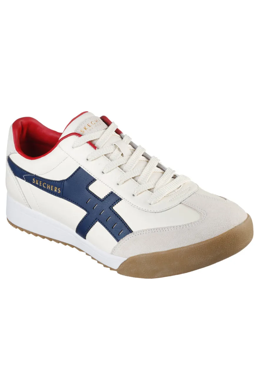 Sneakers Beige con Dettagli Blu e Rossi SKECHERS ZINGER MANZANILLA