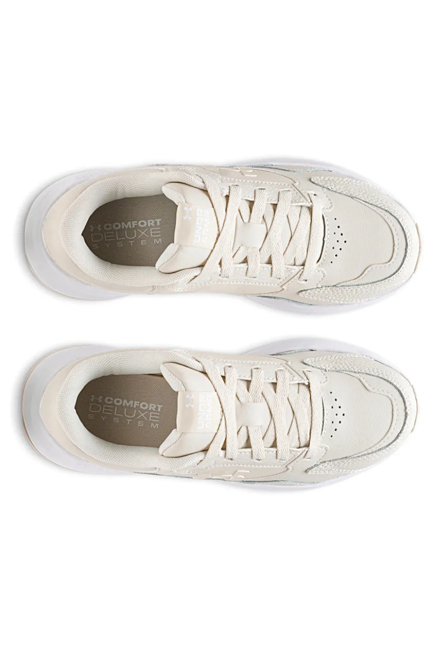 Sneakers beige con inserti in pelle e suola ammortizzata Under Armour Edge Leather