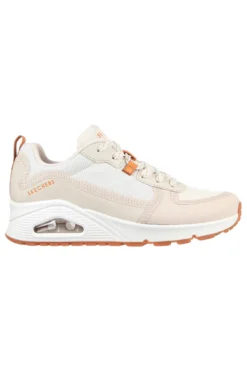 Sneakers Beige Con Tomaia in Pelle Skechers Street Uno - Layover
